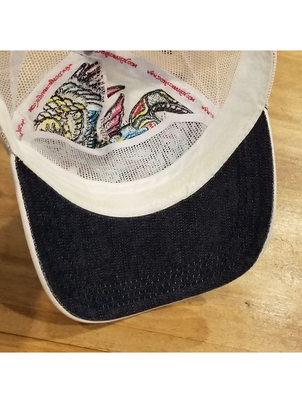 Ed Hardy Hat Snapback White Skull Eagle Embroidered One Size Adjustable - Picture 6 of 11